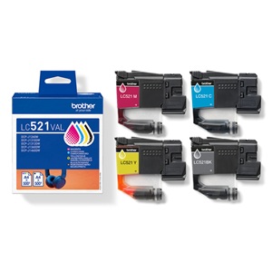 Original Brother LC-521 Four Colour Ink Cartridge Multipack LC521VAL