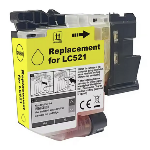 Brother LC-521 Compatible Yellow Ink Cartridge