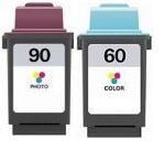 Lexmark 90 (12A1990) Photo and Lexmark 60 (17G0060) Colour High Capacity Remanufactured Ink Cartridges
