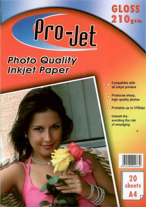 Pro-Jet A4 High Glossy Inkjet Paper 210g 20 sheets