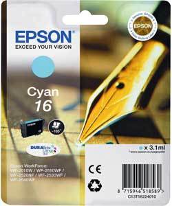 
	Epson Original T1622 Cyan Ink Cartridge (Series 16)
