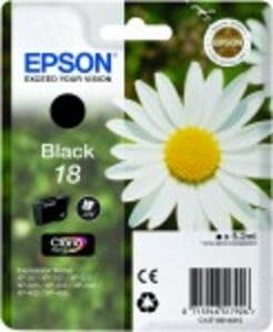 Epson Original 18 Black Ink Cartridge (C13T18014010)