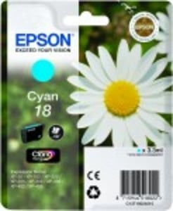 Original Epson 18 Cyan Ink Cartridge (T1802)