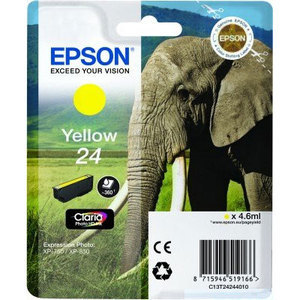 Original Epson 24 Yellow Ink Cartridge (T2424)