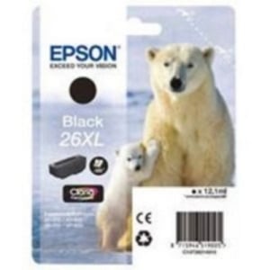 
	Epson Original T2621 Black High Capacity Ink Cartridge (26XL)
