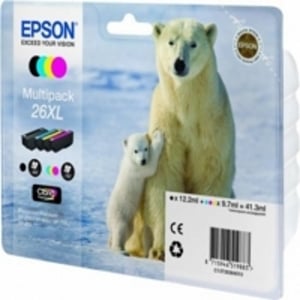 
	Epson Original T2636 (26XL Series) Mulipack Set Of 4 (Black,Cyan,Magenta,Yellow)
