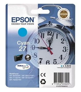 Original Epson 27 Cyan Ink Cartridge (T2702)