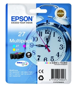 
	Epson Original T2705 Pack Of 3 Ink Cartridge (Cyan/Magenta/Yellow)
