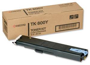 Original TK-800Y Kyocera Yellow Toner Cartridge