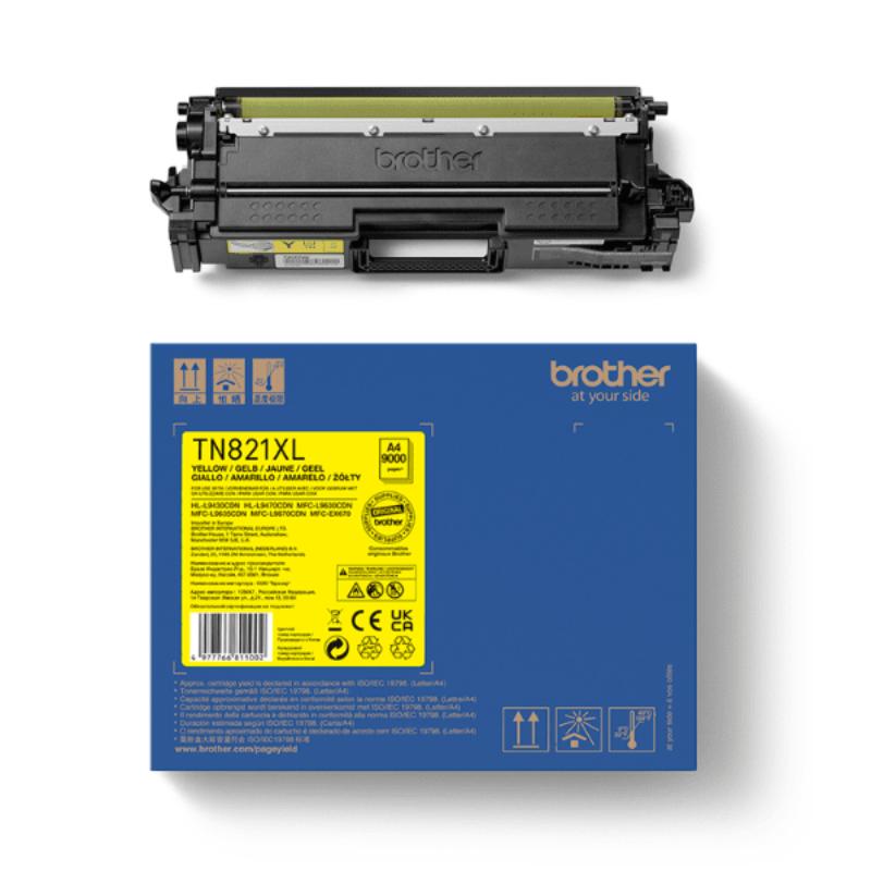 Original Brother TN-821XL Yellow Toner Cartridge