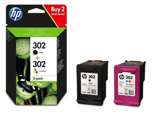 Original HP 302 Black & Tri-Colour Ink Cartridge Multipack (X4D37AE)
