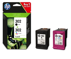 Original HP 302 Black & Tri-Colour Ink Cartridge Multipack (X4D37AE)
