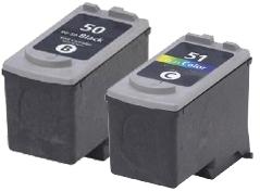 Canon PG-50 and CL-51 Black and Colour Remanufactured High Capacity Ink Cartridges