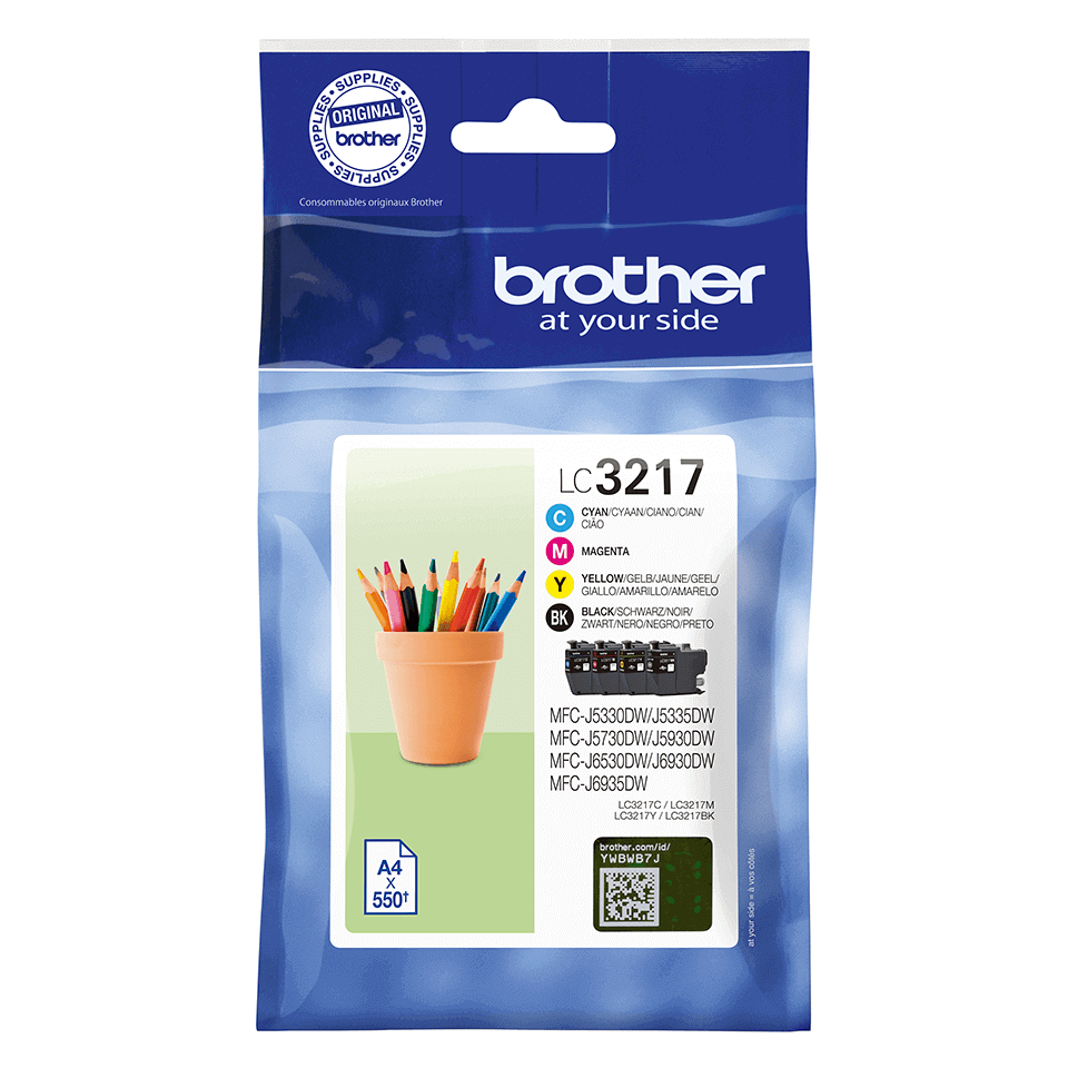 Brother Original LC3217VAL 4 Colour Inkjet Cartridge Multipack (Black, Cyan, Magenta, Yellow)