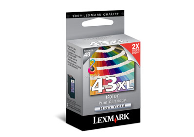Lexmark Original 44XL Black & 43XL Color Ink Cartridge Combo (18Y0144E / 18Y0143E)