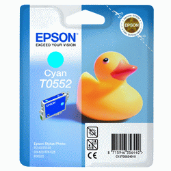 Original Epson T0552 Cyan Ink Cartridge