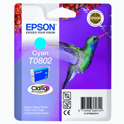 Original Epson T0802 Cyan Ink Cartridge